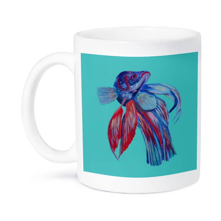 3dRose - Vente Tasse à café - 3dRose, Poisson Combattant Siamois Bleu et Rouge Betta Splendens, Tasse8
