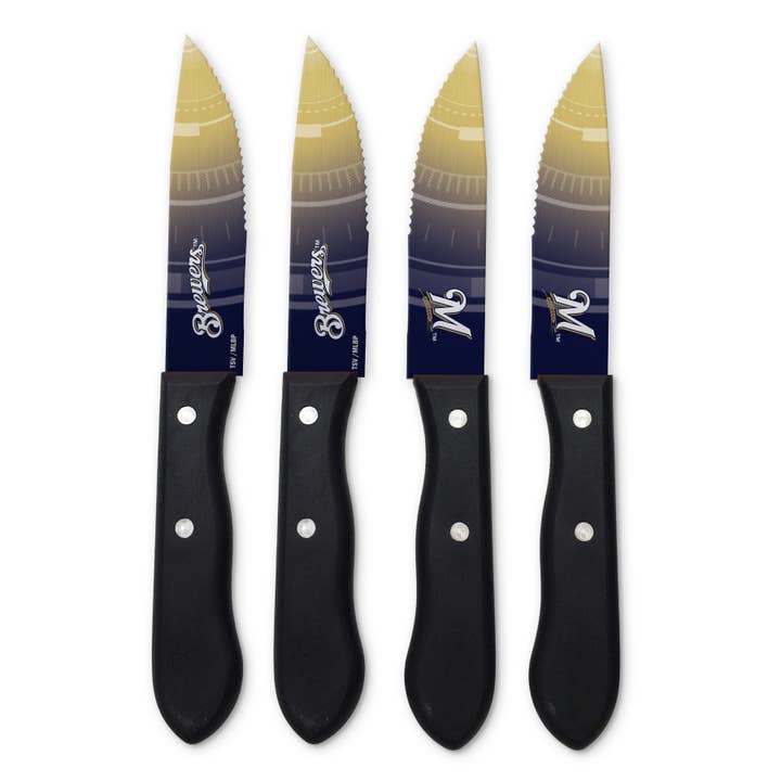 MLB Milwaukee Brewers 4pc Steak Knife Set for wholesale by Inglasco Inc.