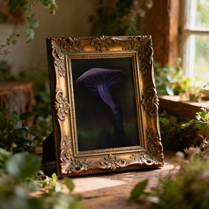 Imaginarium Arts - Wholesale Art Print - Nightmare Purple Mushroom Fine Art Print, 8x10