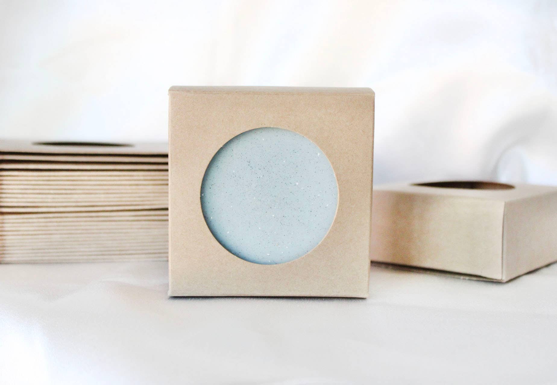 Luna Azul Co - Wholesale Gift Box - Square Kraft Soap Boxes with Round Window1