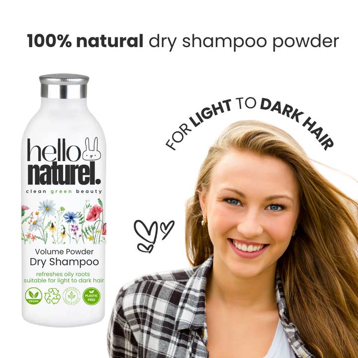 Hello Naturel - Venta al por mayor Champús en seco - Champú seco en polvo 100% natural, sin plástico, vegano, 30 unidades