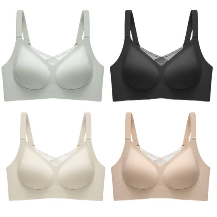 Texlina Women’s Wire-Free Lace Inset EleganceFlex Bra for wholesale by TEXLINA