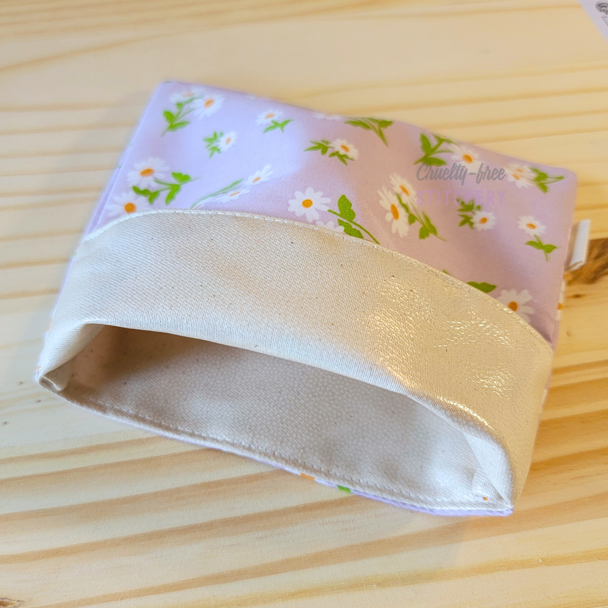 Cruelty-Free Stitchery - Wholesale Food Storage Wrap/Bag - Reusable Snack/Sandwich Bag - Lavender Daisy1
