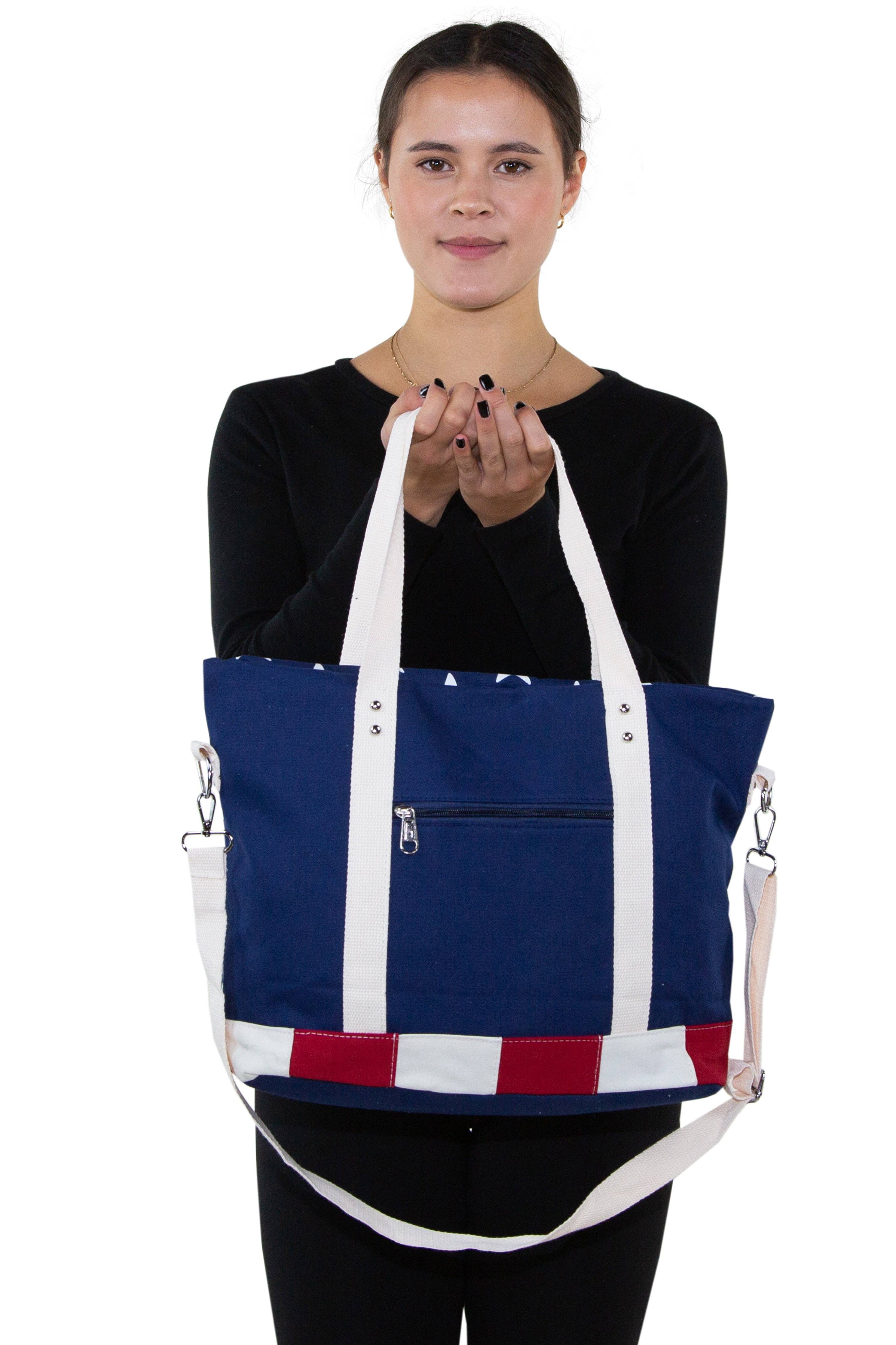 COMECO INC - Wholesale Tote Bag - Women's - Stars and Stripes USA Flag Canvas Tote Bag4