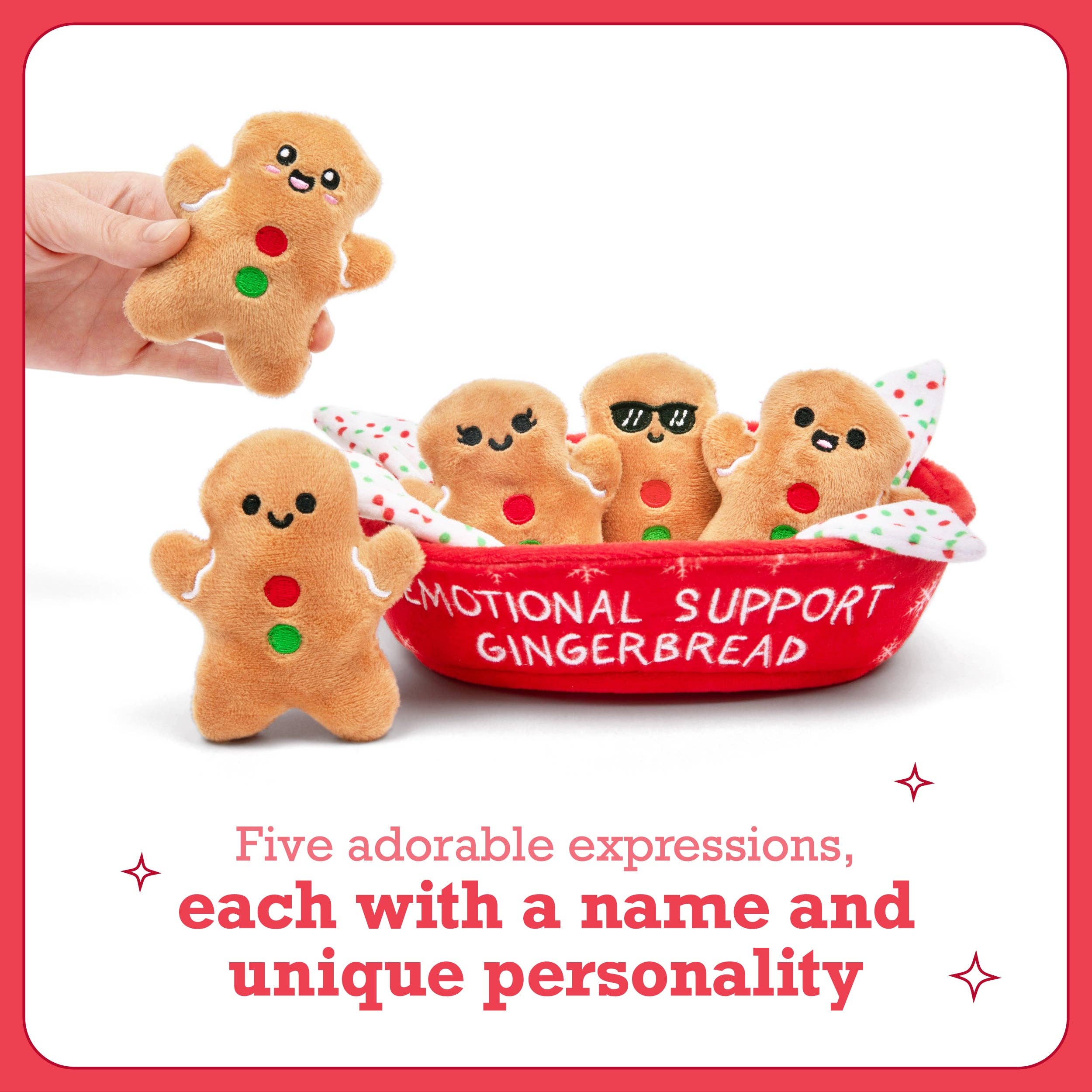 What Do You Meme - Wholesale Stuffed/Plush Toy - Kids & Baby - Emotional Support Gingerbread – Set of 5 Gingerbread Cookies4