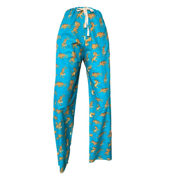 Teal Tigers Pj Lounge Pants for wholesale by Pajama Pantry