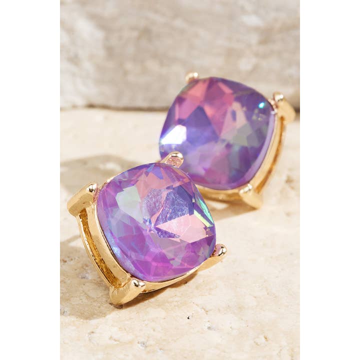 Urbanista - Vendita all'ingrosso Orecchini a bottone - Orecchini a bottone con vetro sfaccettato