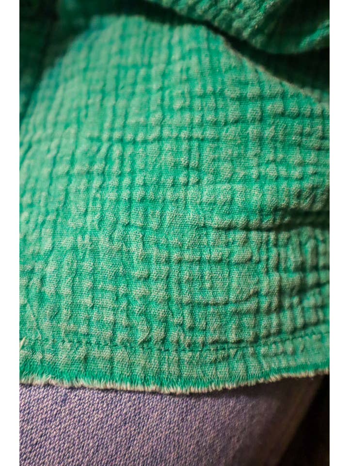MK316 Quinn Double Gauze Oversized Button Shirt - Green for wholesale on Faire