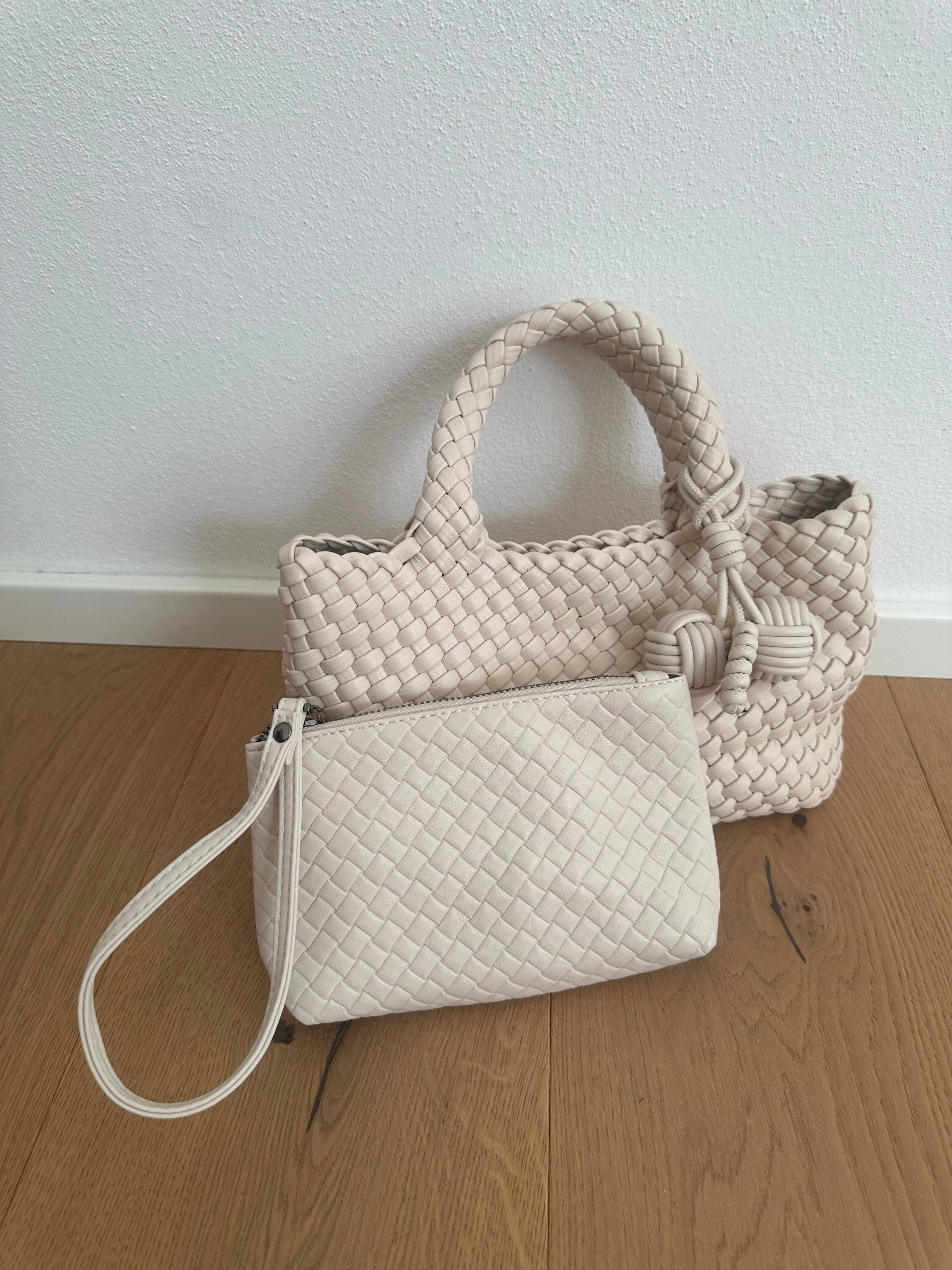 Zhade – Mala com alça superior – Mulher por atacado – Mala de mão em pele vegan entrançada3