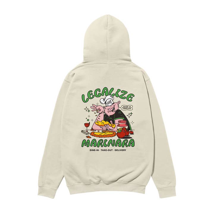 Legalize Marinara Heavyweight Organic Hoodie Stone for wholesale by Weekend Concept