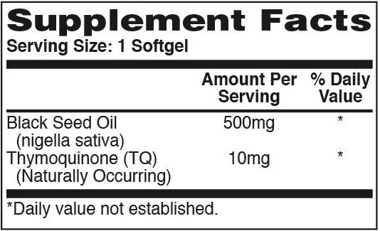 Health Thru Nutrition - Wholesale Oral Supplement/Vitamin - Black Seed Oil (Cold Pressed) 500mg (Non-gmo) 100 Softgels3