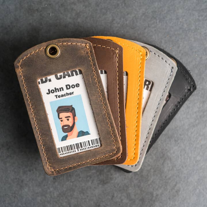 Porta badge in pelle | Porta badge per la vendita all'ingrosso da parte di Ox & Pine