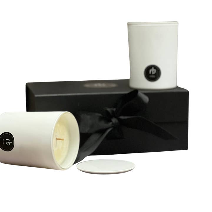 Rosbas Candles Gift Set - Scented - Natural Soy Wax - White Glass Jars - 7 oz ea. for wholesale by rosbas, llc