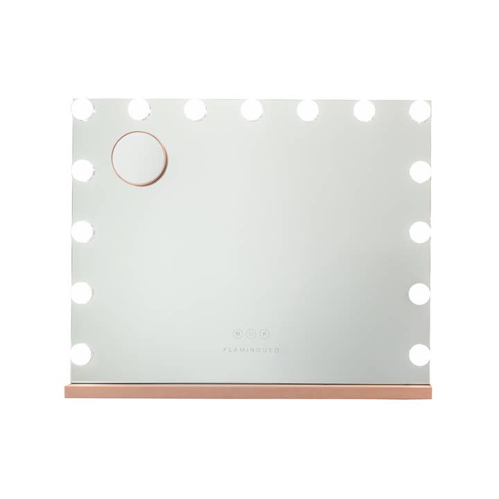 Flamingueo - Wholesale Vanity Mirror - Rose gold Mirror with 15 Hollywood LED lights,3 light modes