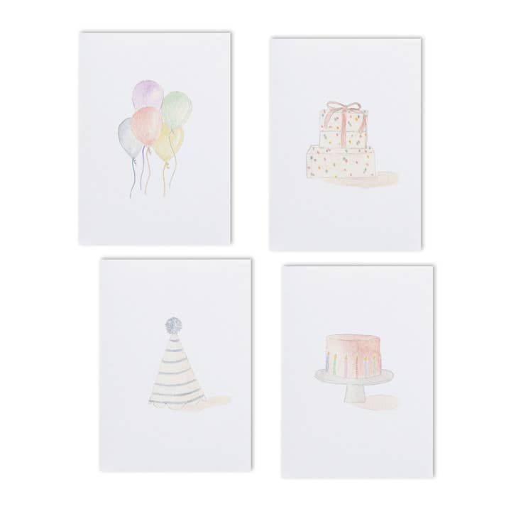 Birthday Watercolor Notecard Set — Celebration Collection for wholesale by Daydream Paper Studio