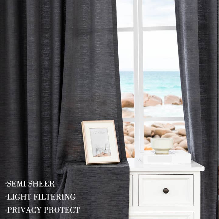 Awesome Home - Wholesale Curtain - Cotton Blend Light Filtering Back Tab Curtains (2 Panels)18