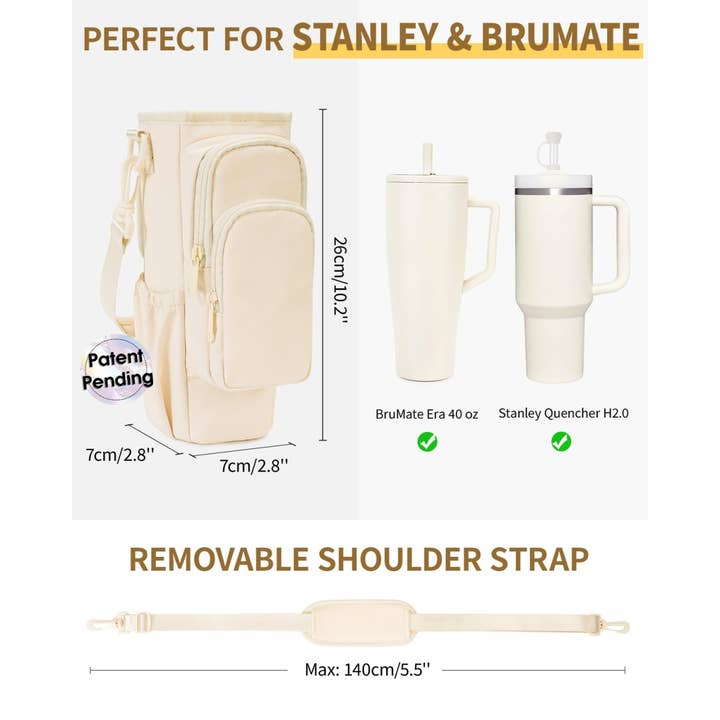 wandf - Wholesale Crossbody Bag - Unisex - Water Bottle Holder Pouch with Phone Pocket Cup Sling Bag