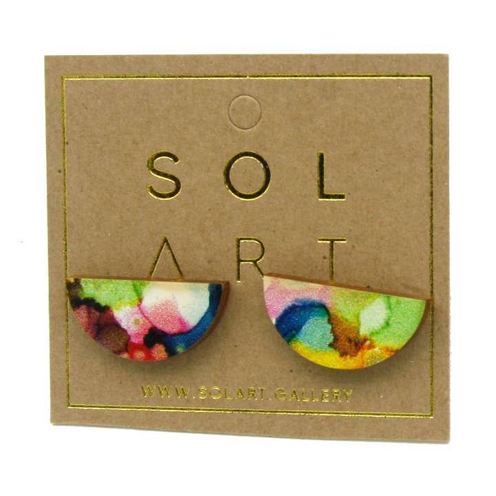 Solart - Wholesale Stud/post earrings - Wave Stud Moon earrings0