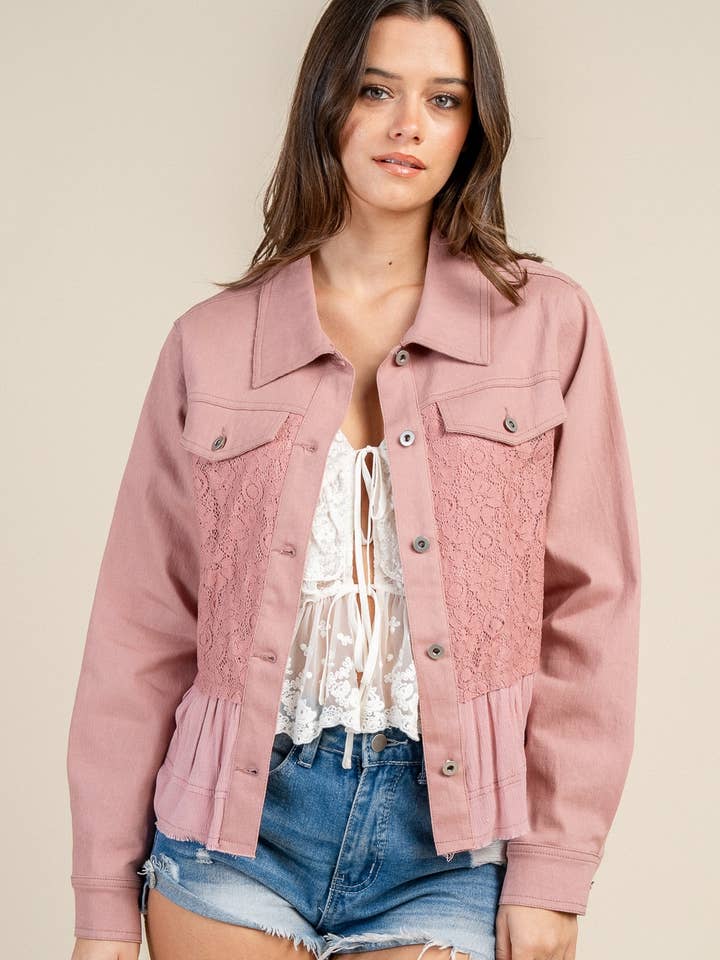 OPEN VOORZIJDE SPijkerJAS MET KANT voor wholesale door BEIVY & COLLABO