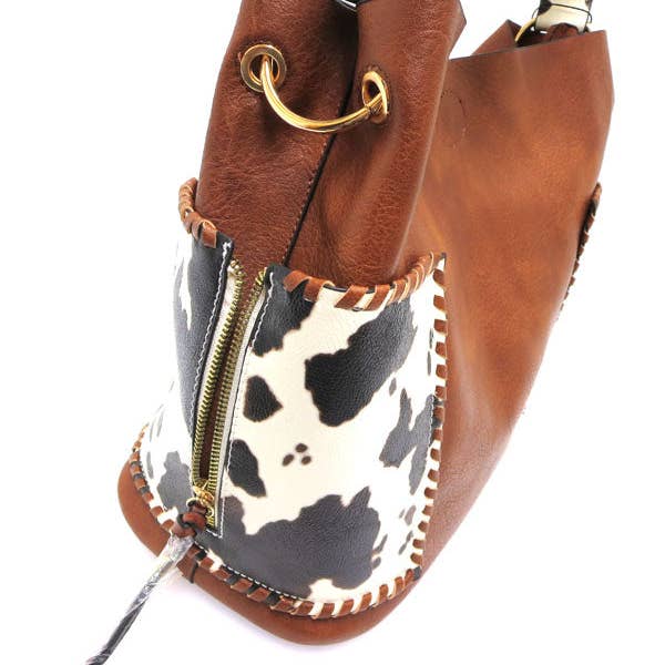 Cow Print Shoulder Bag set 3 pieces for wholesale by Vita Star Body & Boutique