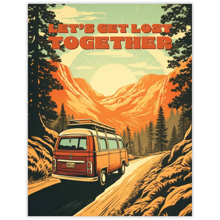 Let’s Get Lost – Recycled Love Card for Van Life Adventurers for wholesale by Waterknot