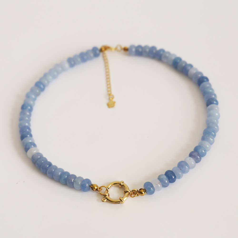 Orore bijoux – Engroshandel Perlehalskæde – Collier Hallie - Lyseblå0