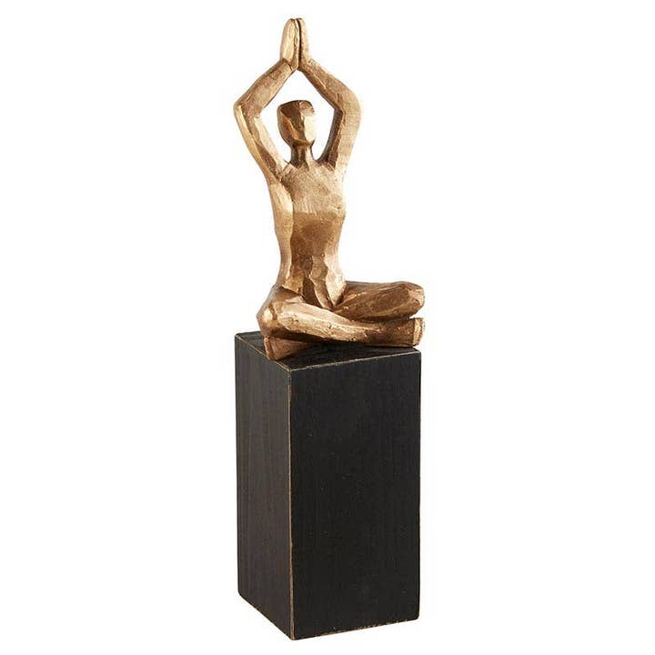 Angle - Wholesale Decorative Tabletop Object - Gold Sukhasana Statue