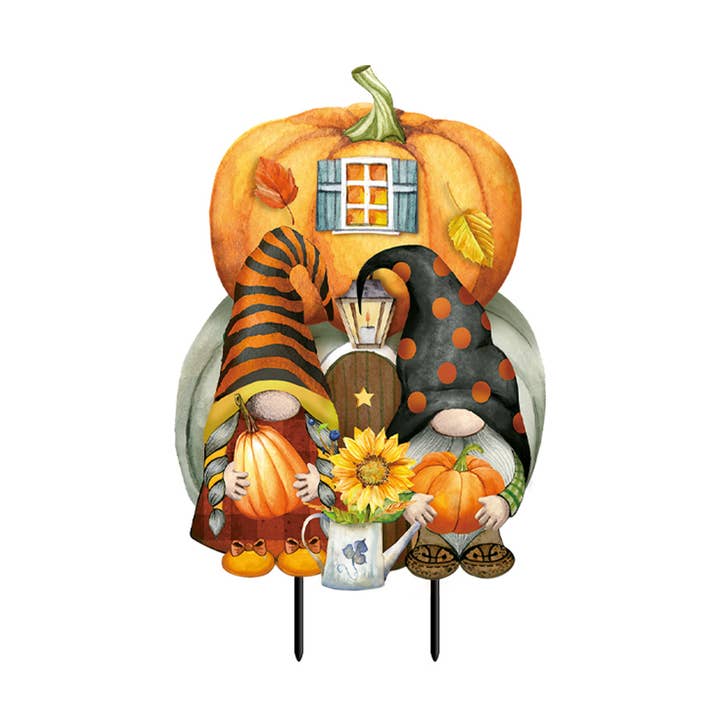 Briarwood Lane - Wholesale Outdoor Ornament/Decor - Fall Gnome Home Metal Art0