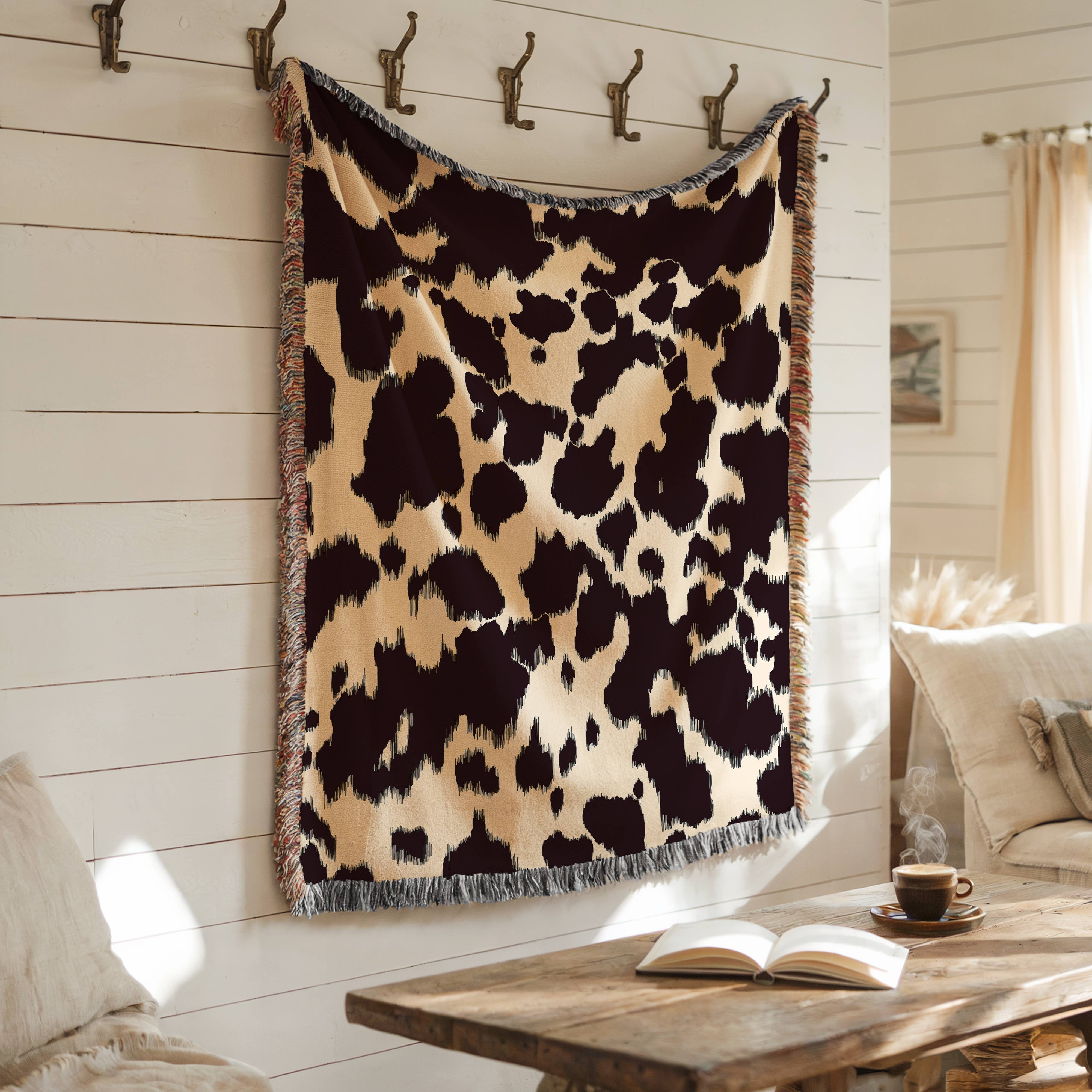 CasaIuliia - Wholesale Throw Blanket - Western Cowhide Blanket – Cowboy Ranch Style Woven Throw7