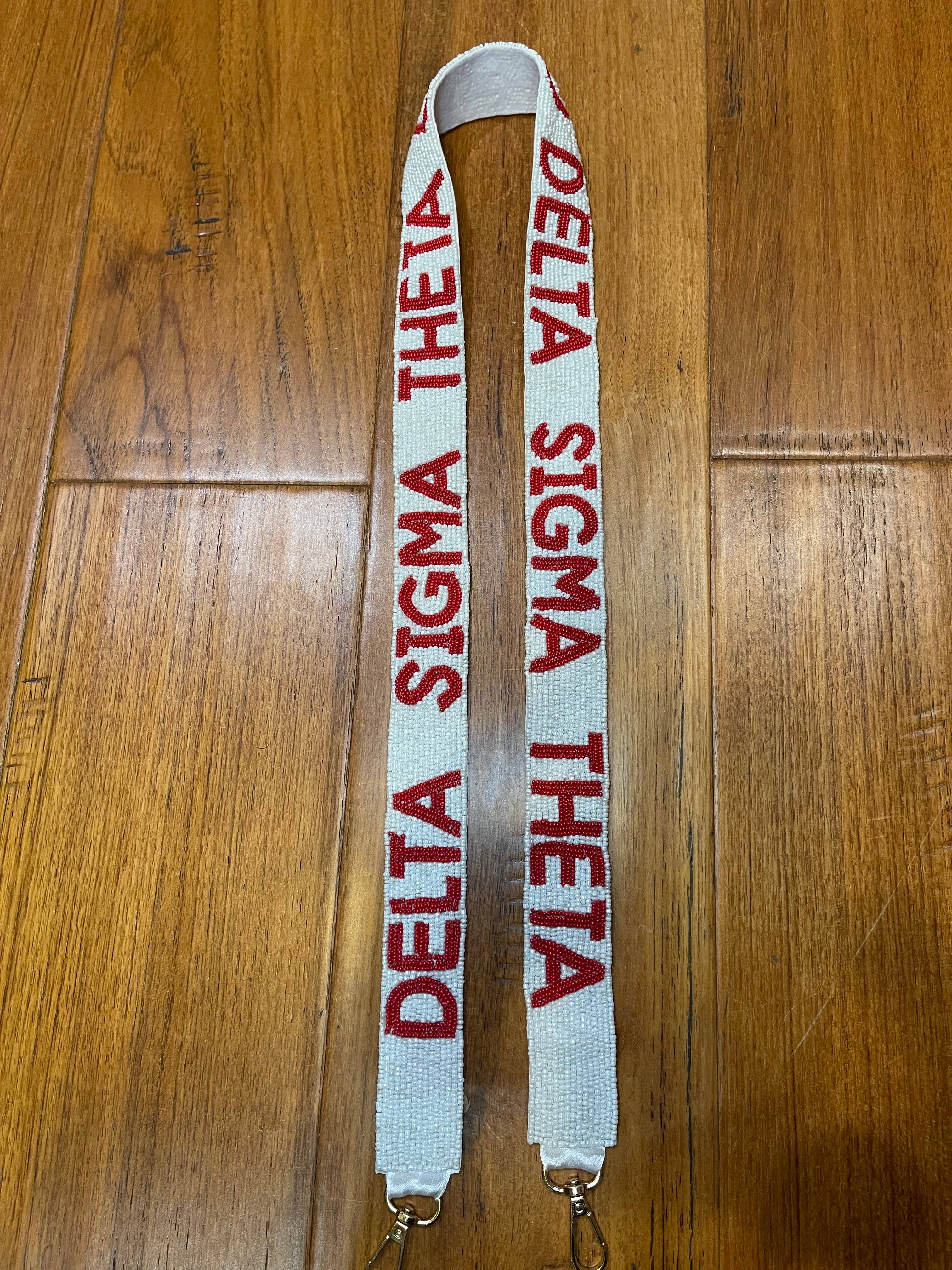 Mon Belle Amie - Wholesale Bag Strap - Women's - Red and White Delta Sigma Theta Sorority Purse Strap 2