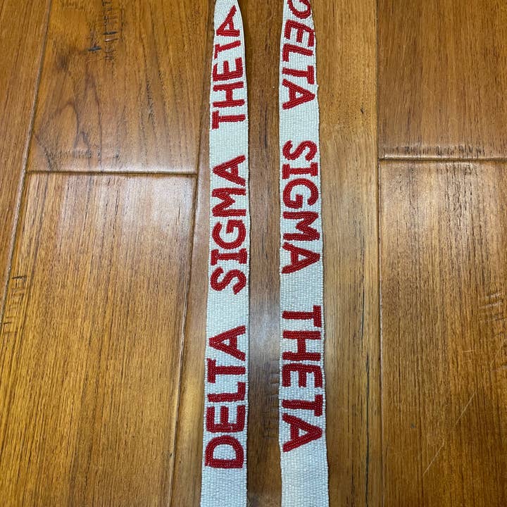 Mon Belle Amie - Wholesale Bag Strap - Women's - Red and White Delta Sigma Theta Sorority Purse Strap 2