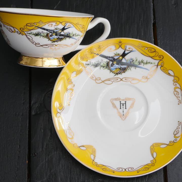 misshavishamscuriosities - Wholesale Tea Set - Yellow bird insult teacup and saucer: Kindly fuck off