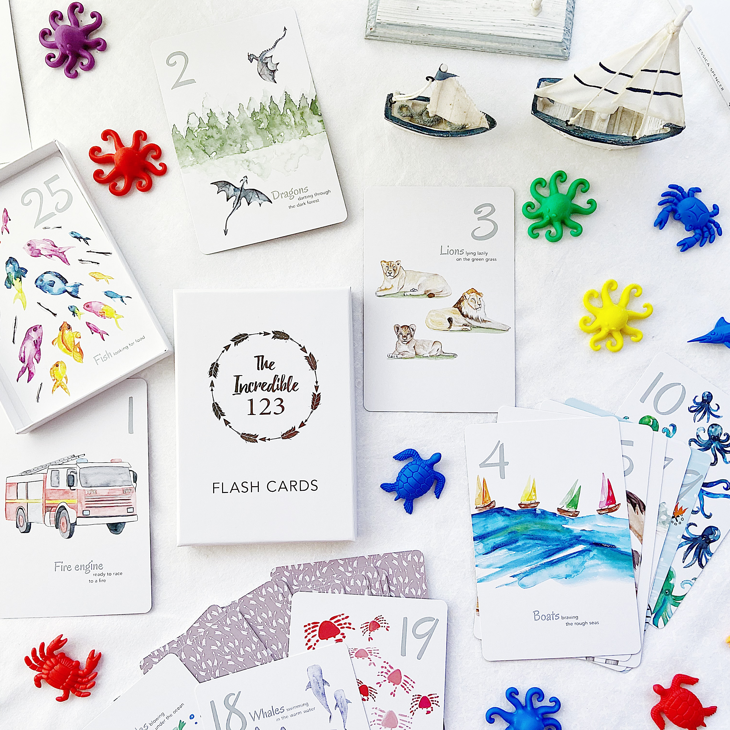 Adored Illustrations - Wholesale Learning Cards - Kids & Baby - The Incredible 123 Flash Cards3