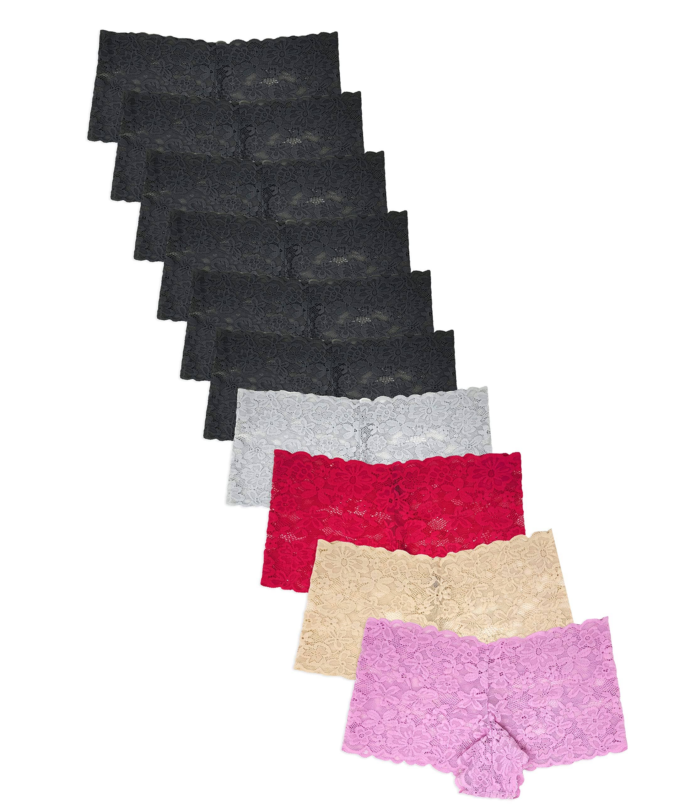I-Wear Brands - Wholesale Underwear - Women's - 10 Pack Women's Cheeky Lace Boyshort Panties6