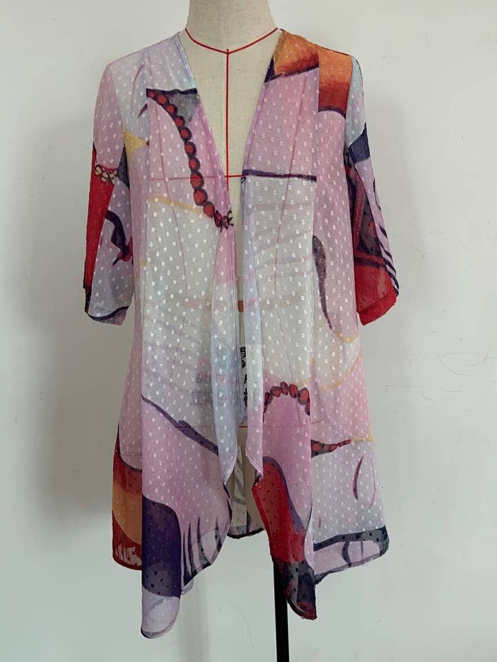 Multi Color Open Cardigan RK2195 for wholesale by Kamana