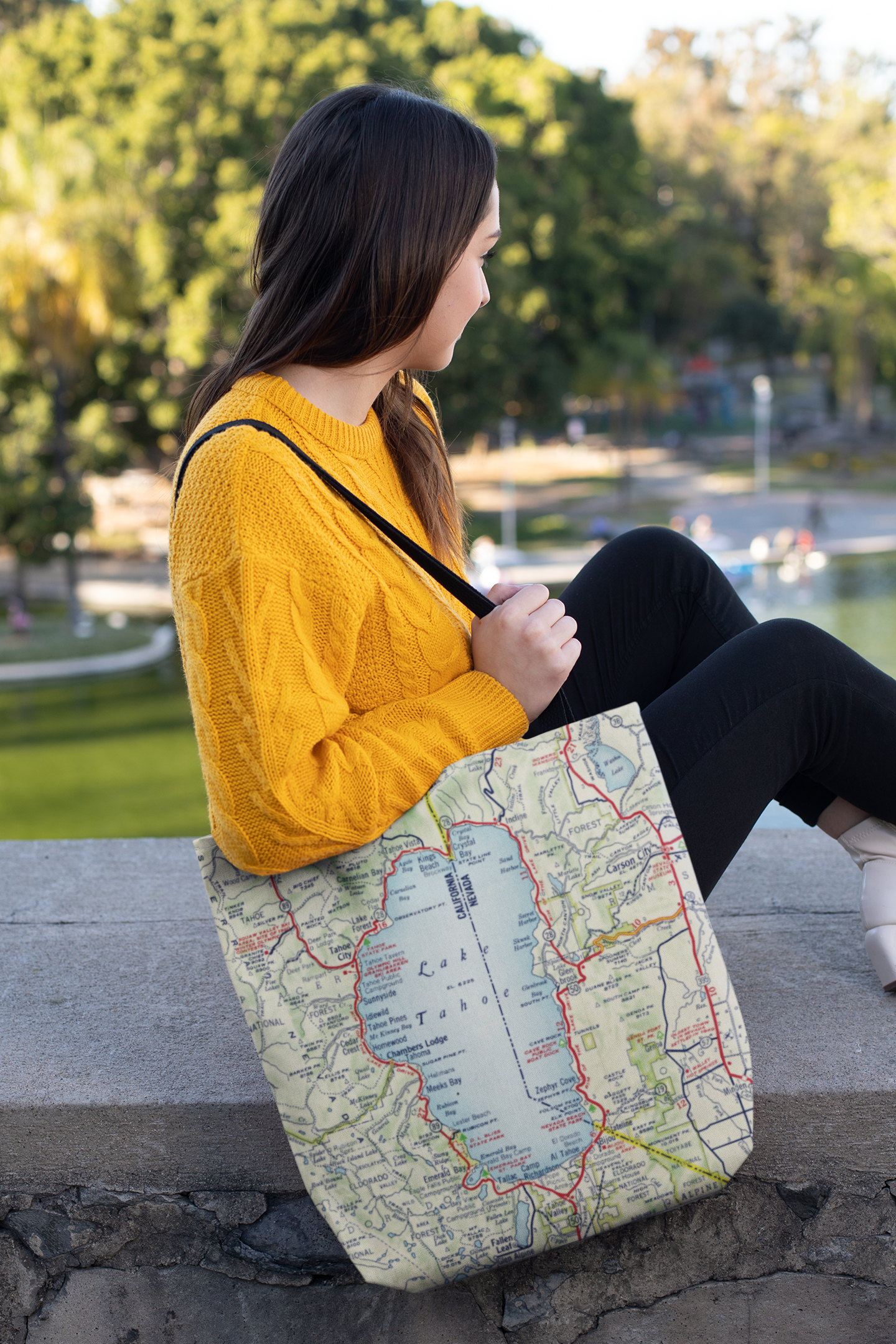 Daisy Mae Designs - Wholesale Tote Bag - Unisex - Custom Map Reusable Tote Bag Personalized Choose Any Town14