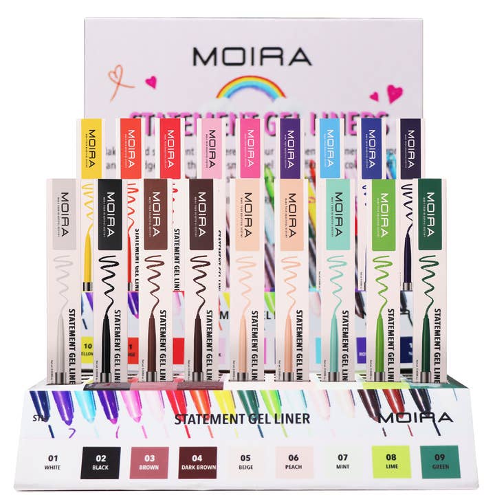 Moira Makeup Display Statement Gel Liner 54pc for wholesale by Moira Cosmetics