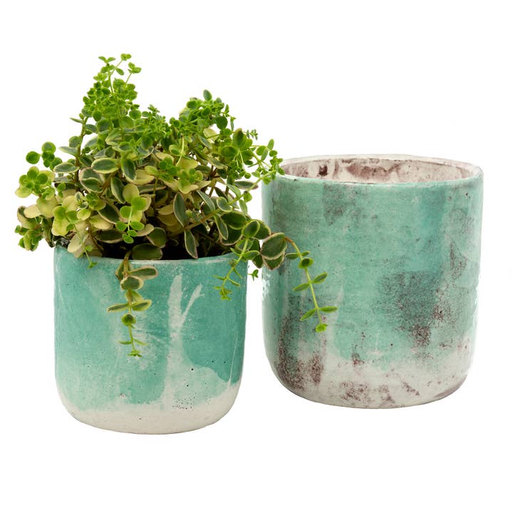 Palette Pots S/2, Aqua for wholesale by Indaba Trading