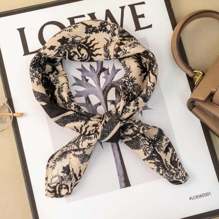 COSMOS - Wholesale Scarf - Women's - Vintage Sun Scarf Square Mystical Elegance 70x700