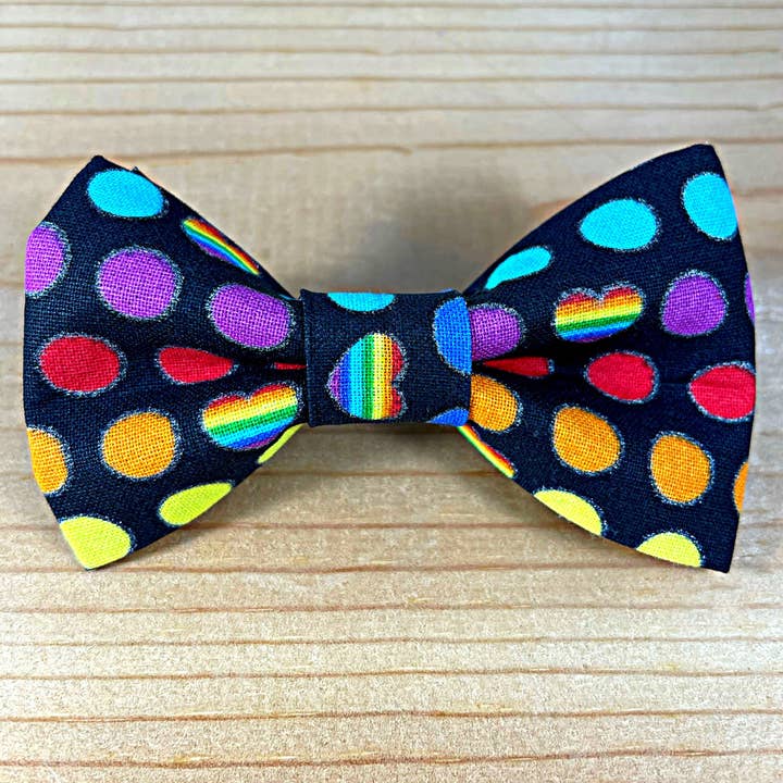 Pride Polka Dots Bow Tie for wholesale by Cheeky Chic Bows