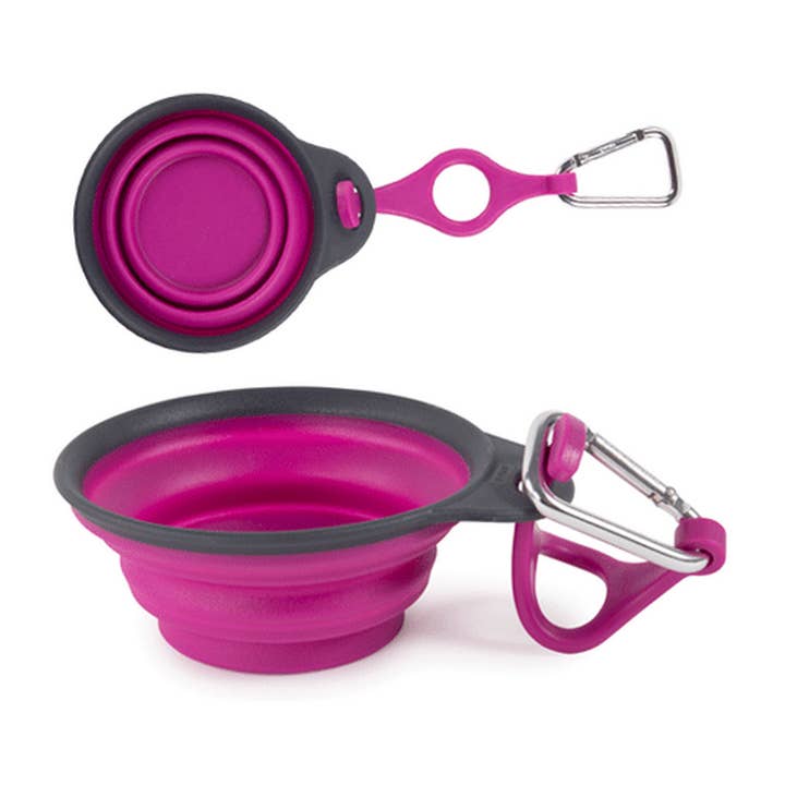 Dexas Travel Cup W/bottle Holder Fuchsia for wholesale by King Wholesale Pet Goods