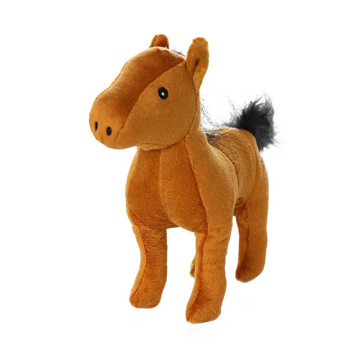 Mighty Jr Farm Horse, Plush, Squeaky Dog Toy for wholesale by Tuffy Dog Toys - VIP Products