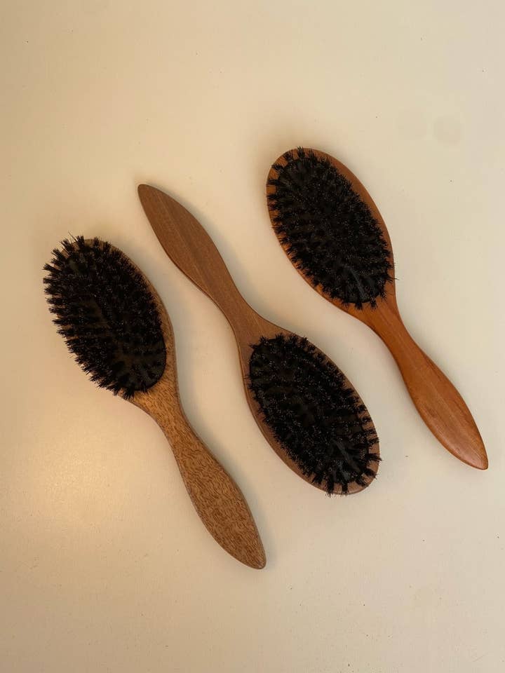 Tropical Hardwood Boars Bristle Hairbrushes for wholesale by Right Angle Woodcrafts