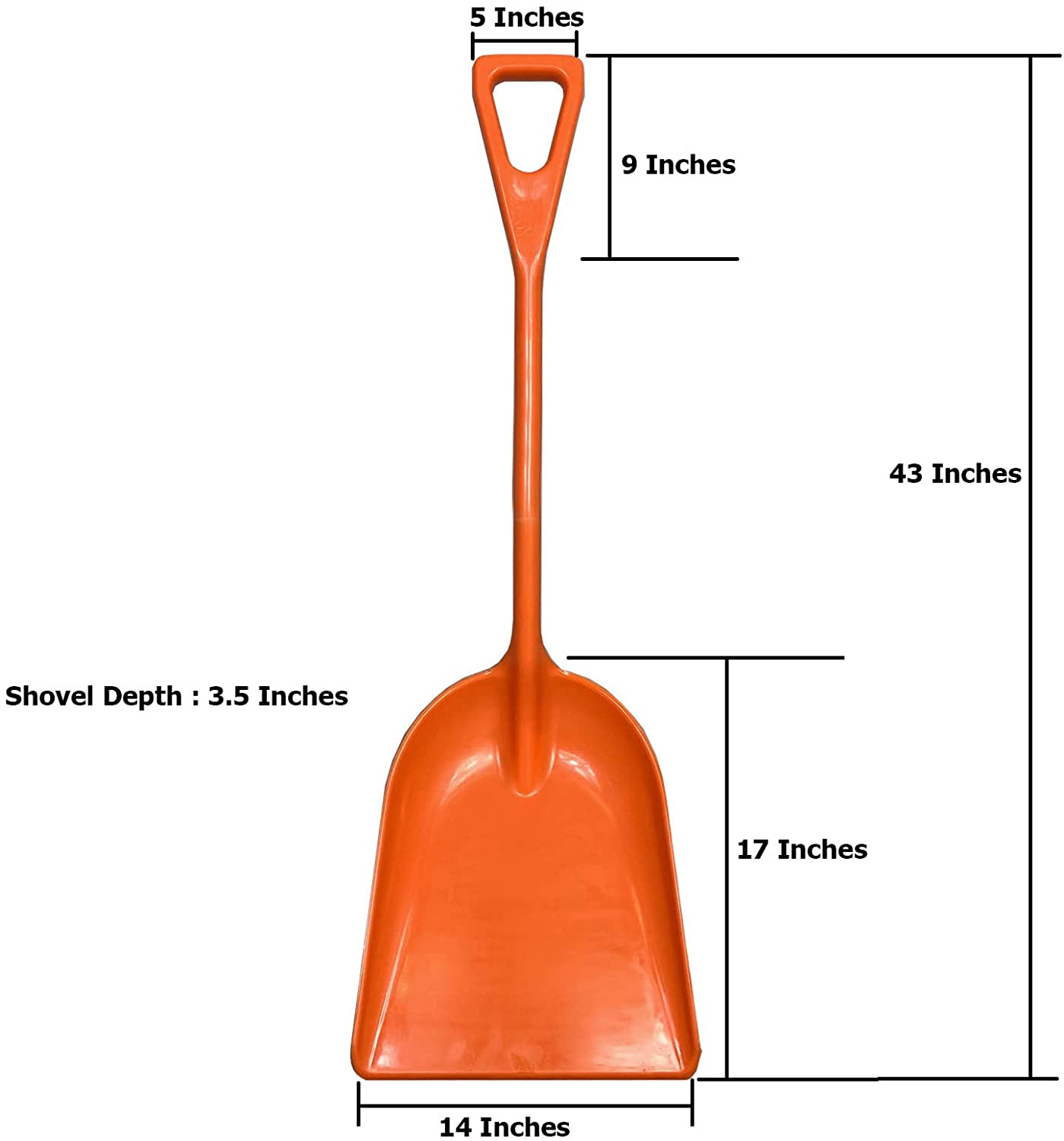 Ashman Online - Wholesale Garden Tool - Ashman Plastic Snow Shovel with Fiberglass Handle Multi-Purpose Polypropylene Shovel.4