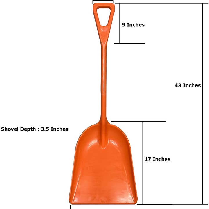 Ashman Online - Wholesale Garden Tool - Ashman Plastic Snow Shovel with Fiberglass Handle Multi-Purpose Polypropylene Shovel.4