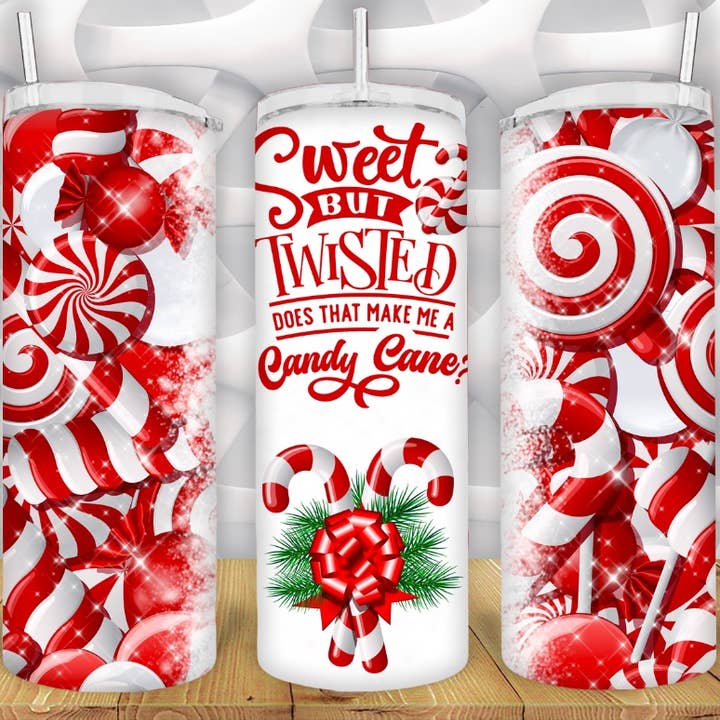 Christmas "Sweet but Twisted" Candy Cane Tumbler for wholesale by FloBama Girls Wholesale