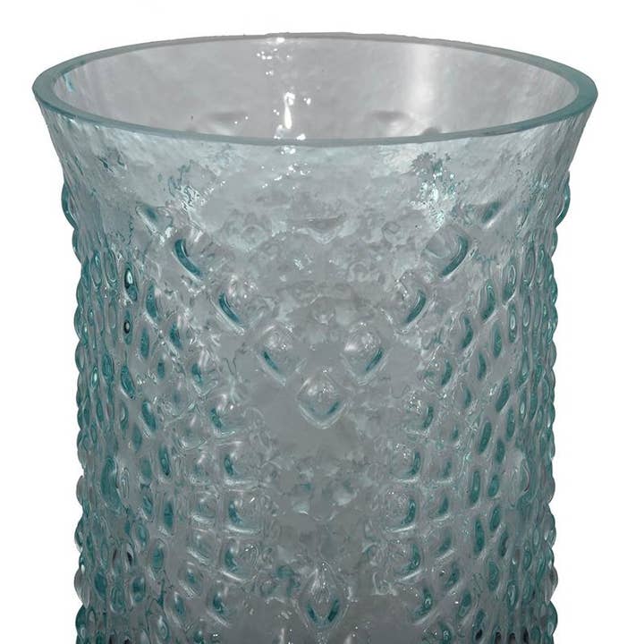 A&B Home Group Inc. - Wholesale Candle holder - D5x8" Charlotte Glass/Hurricane Candle Holder - Turquoise1
