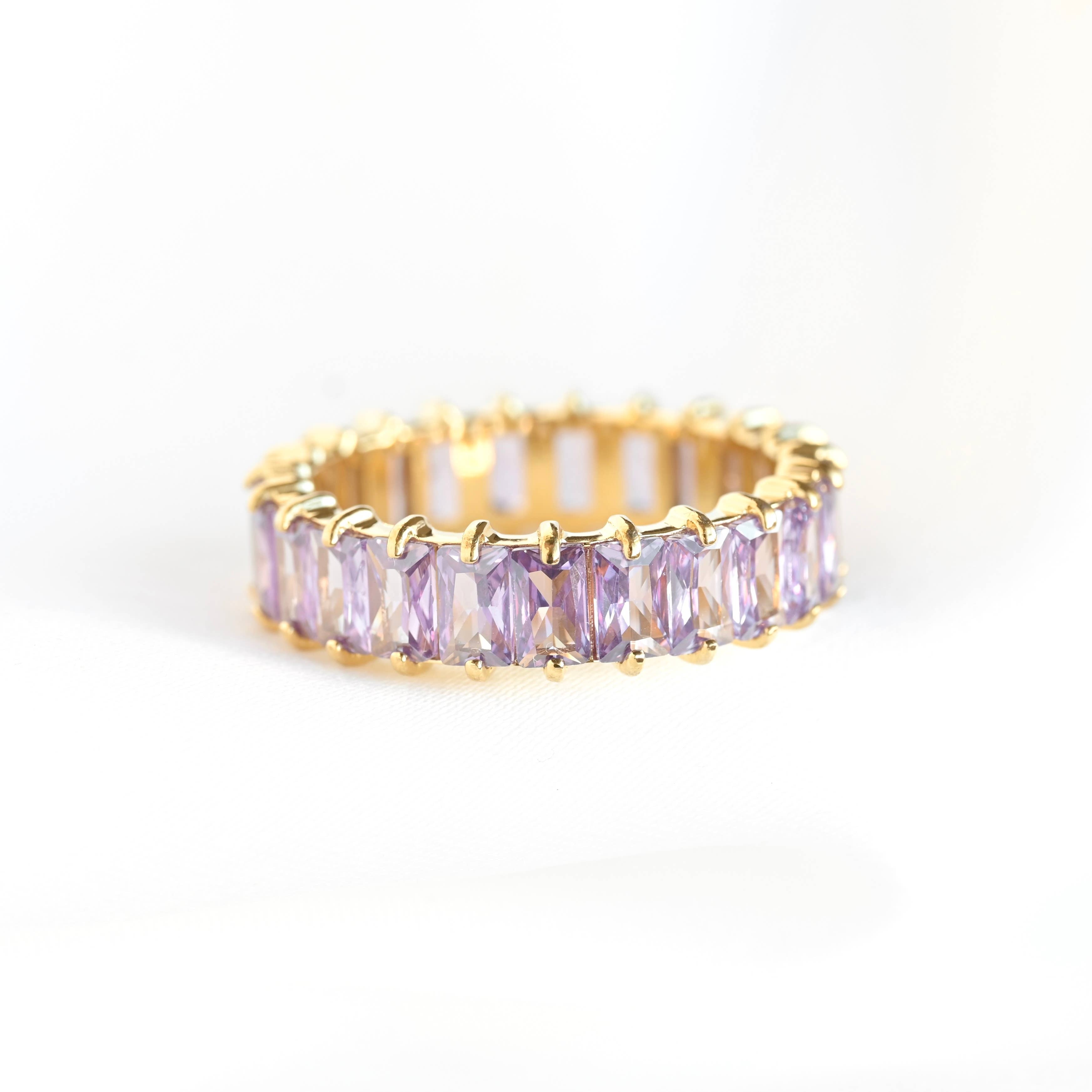 Blueyejewelry – Engroshandel Ring med sten – Bred baguette-skåret diamantring med CZ23