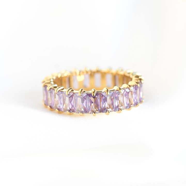 Blueyejewelry – Engroshandel Ring med sten – Bred baguette-skåret diamantring med CZ23