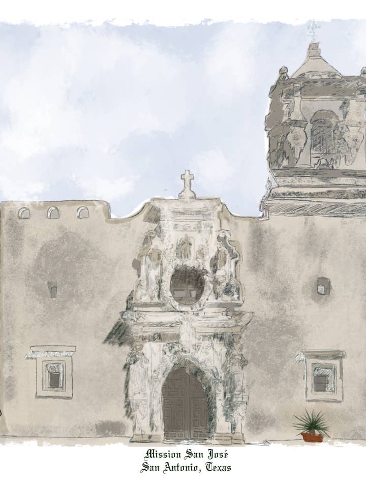 MISSION SAN JOSE -rustik Klistermärke för wholesale av That Southern Draw